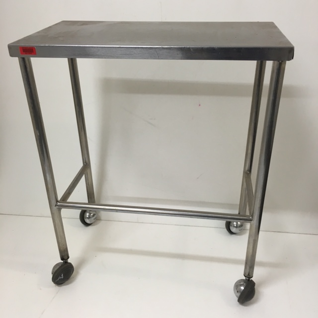 TROLLEY, Square Stainless Steel ( Top 31cmW x 57cmL x 70cmH)